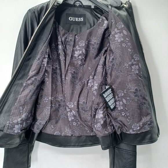 Hooded Scuba Faux-Leather Jacket - Picture 9 of 16